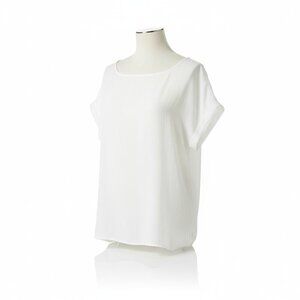 Terzo Millennio Italy 100% Linen White Boxy Minimalist Blouse Sz S